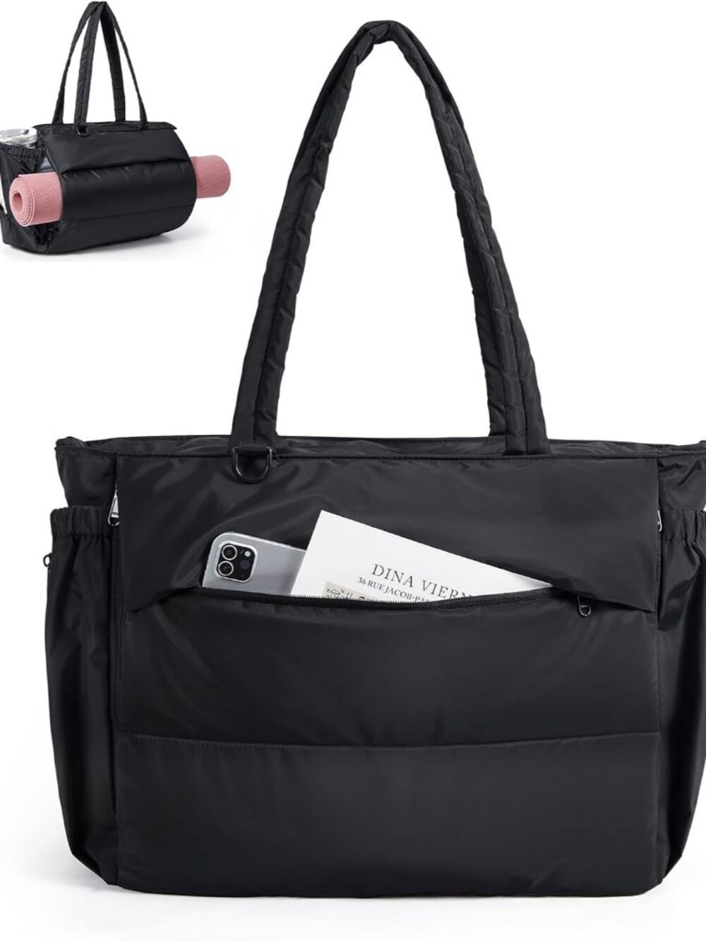 Yoga Pilates Tote Bag for Women with Knotted Handle, Gym Bag